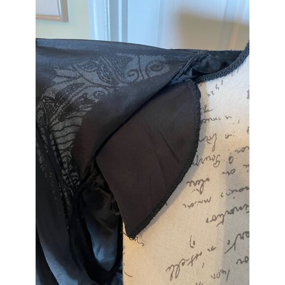 Valarie Stevens Evening black Gold & Silver Beaded Silk Cardigan Vintage 22 - Picture 8 of 15